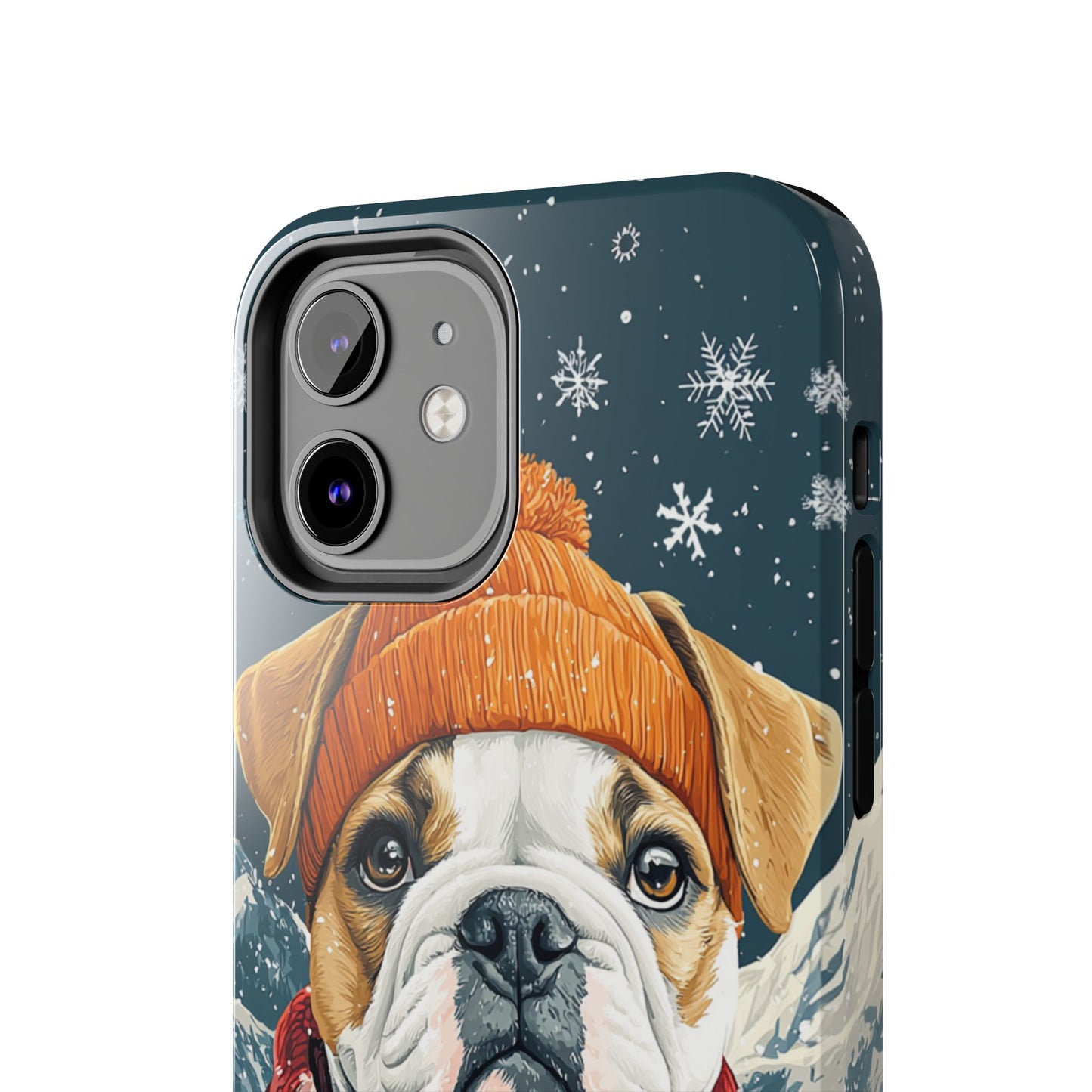 Cozy French Bulldog iPhone Case – Rustic Fireplace Protective Cover