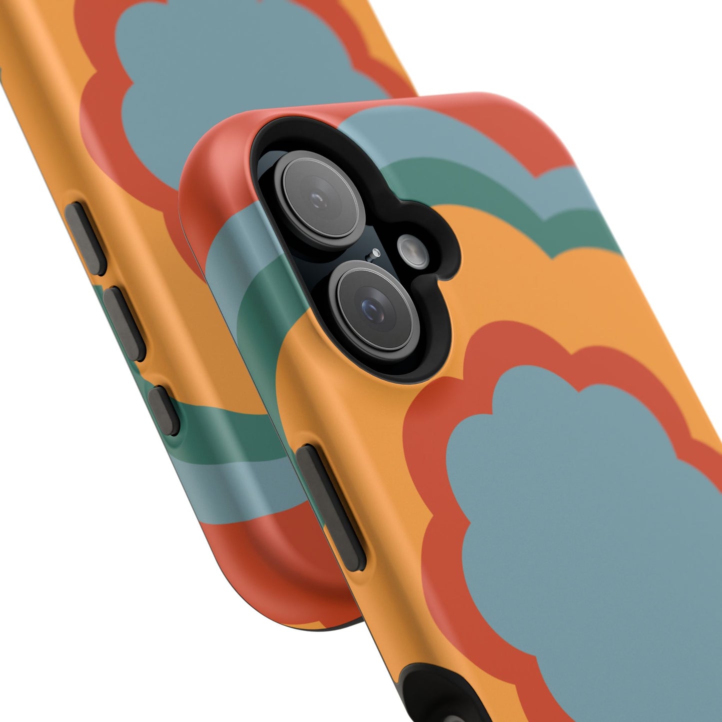 Retro Flower Power MagSafe iPhone Case – Bold 70s-Inspired Design with Dual-Layer Protection