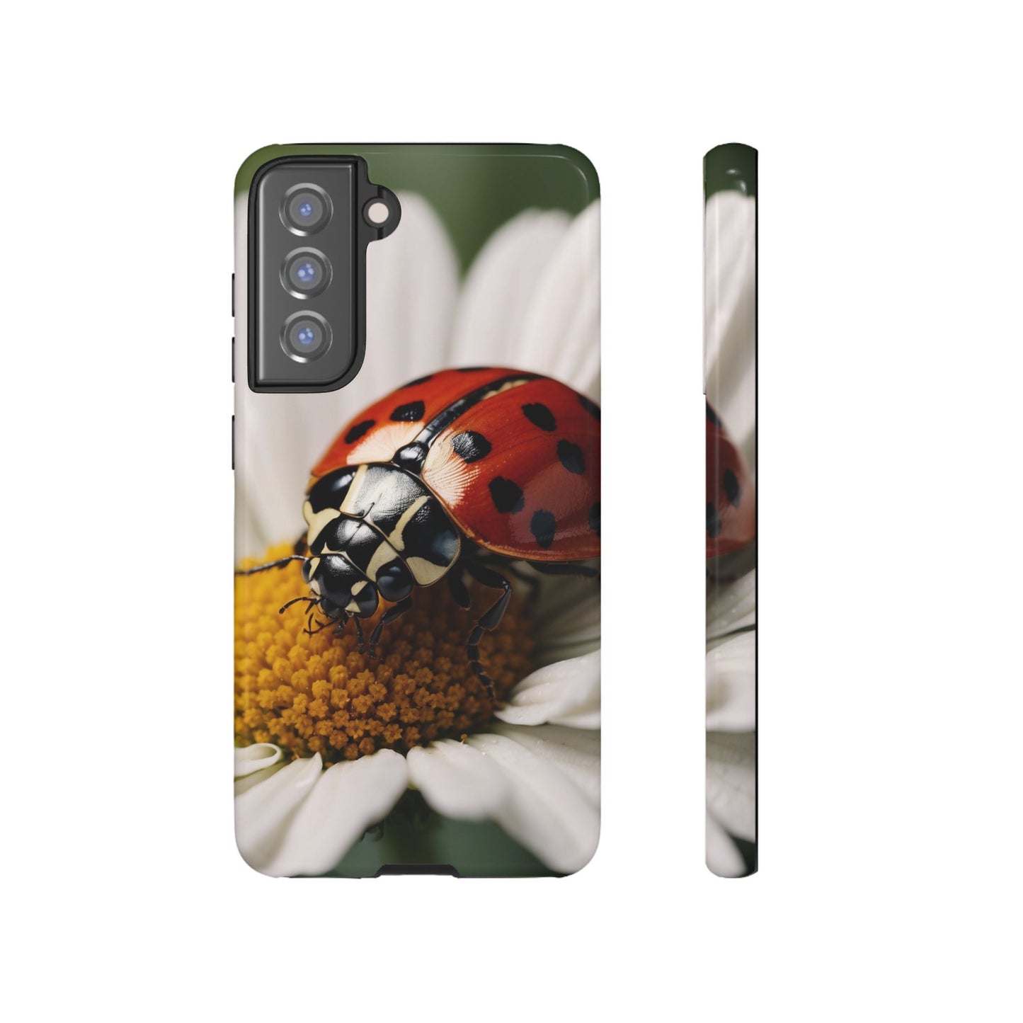 Samsung Galaxy Case: Ladybug on White Daisy