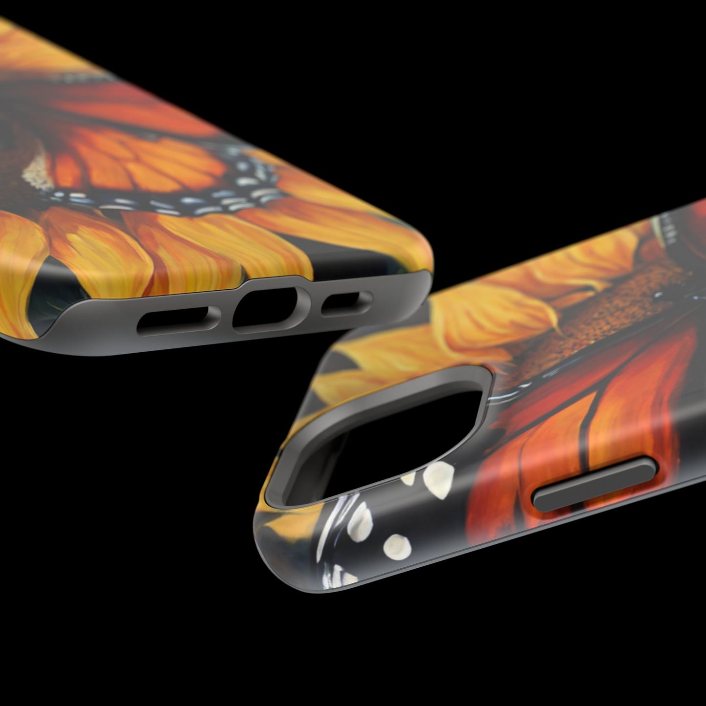 Monarch Butterfly & Sunflower Art – MagSafe iPhone Case