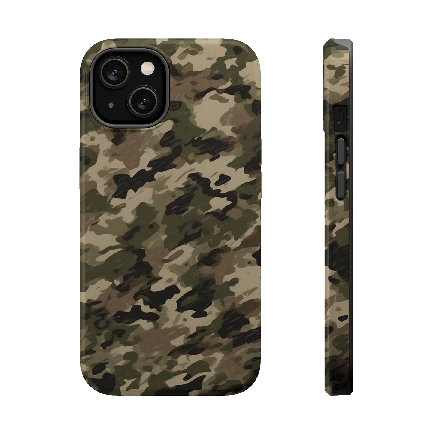 Classic Light Brown Camouflage – MagSafe iPhone Case with Rugged Elegance