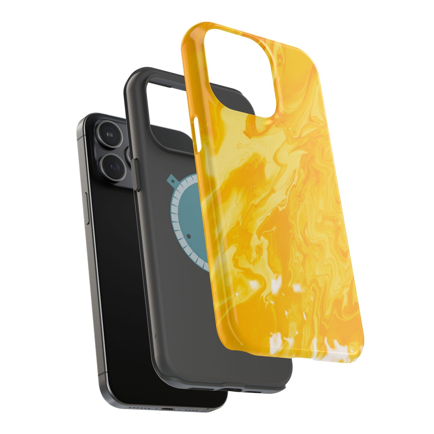 Luxe Yellow Marble MagSafe iPhone Case – Bold Golden Elegance with Magnetic Precision