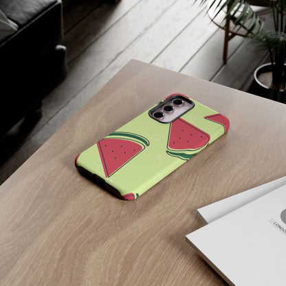 Watermelon Slice Samsung Galaxy Case – Fresh & Fun Design with Retro Geometric Pattern