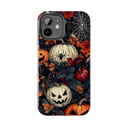 Hauntingly Elegant Halloween iPhone Case – Pumpkins, Spiders, and Autumn Leaves Design - BOGO Cases