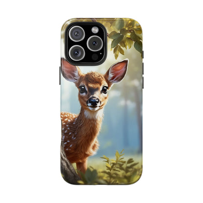 Whimsical Fawn in a Sunlit Forest iPhone Case