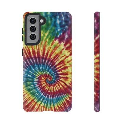 Colorful Retro Tie-Dye Samsung Galaxy Case – Spiral Rainbow Design