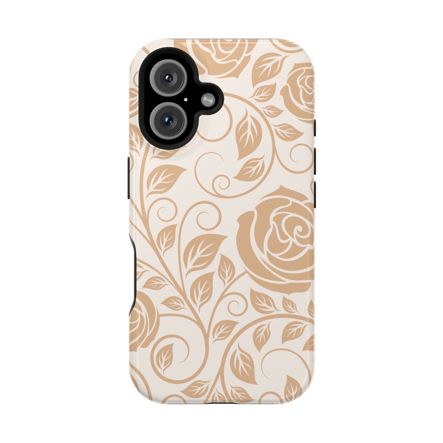 Vintage Rose Vine Tough MagSafe iPhone Case – Elegant Floral Pattern with Dual-Layer Protection