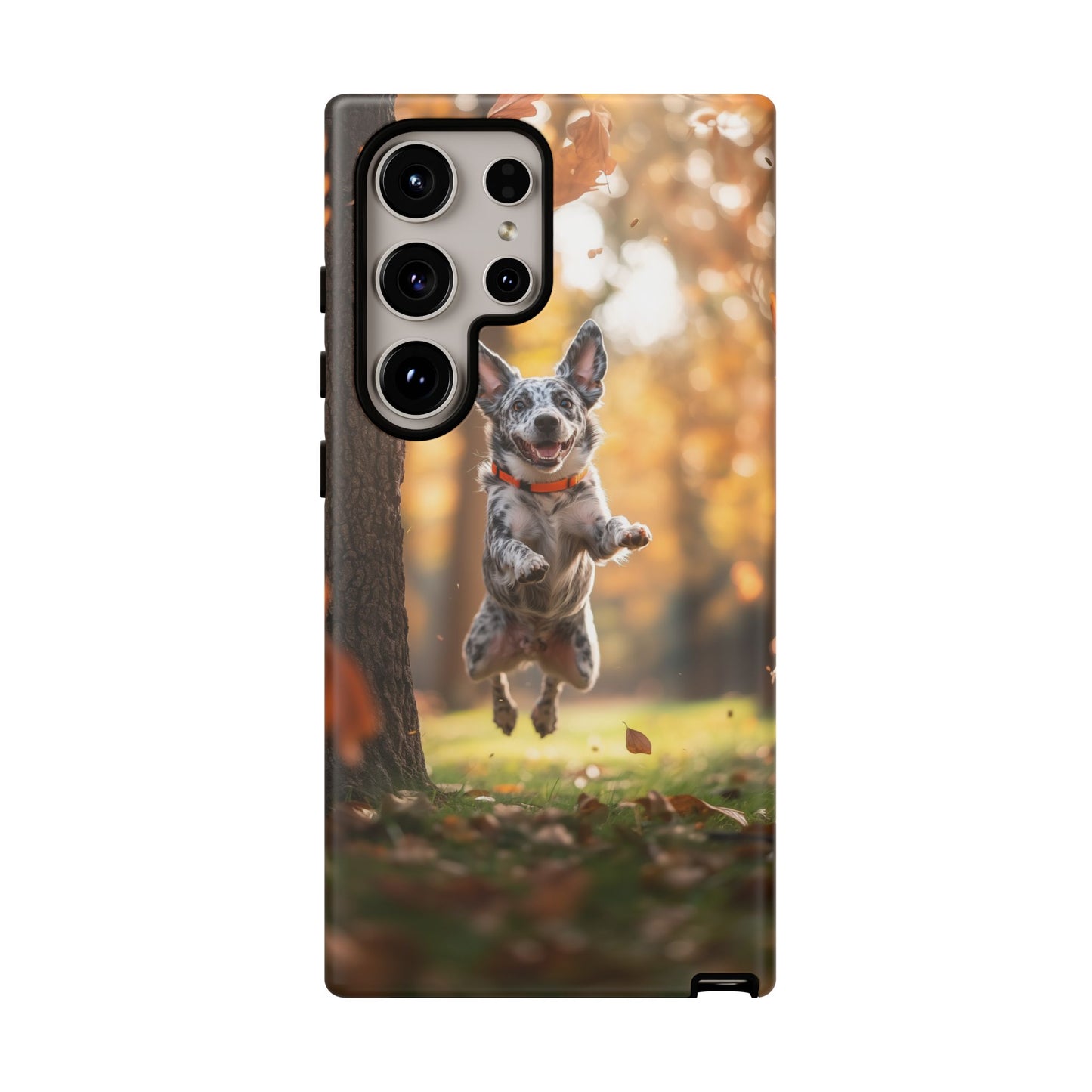 Energetic Blue Heeler Forest Pup Samsung Galaxy Case – Durable Outdoor-Inspired Design