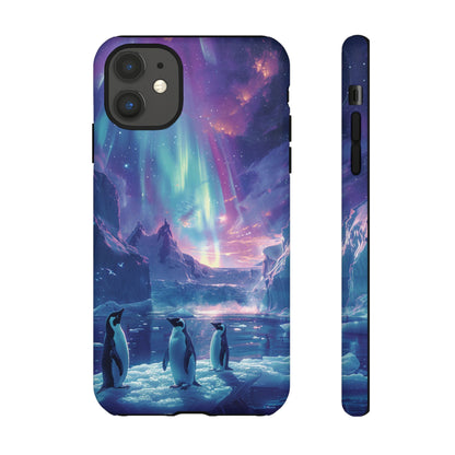 Penguin Parade Northern Lights iPhone Case