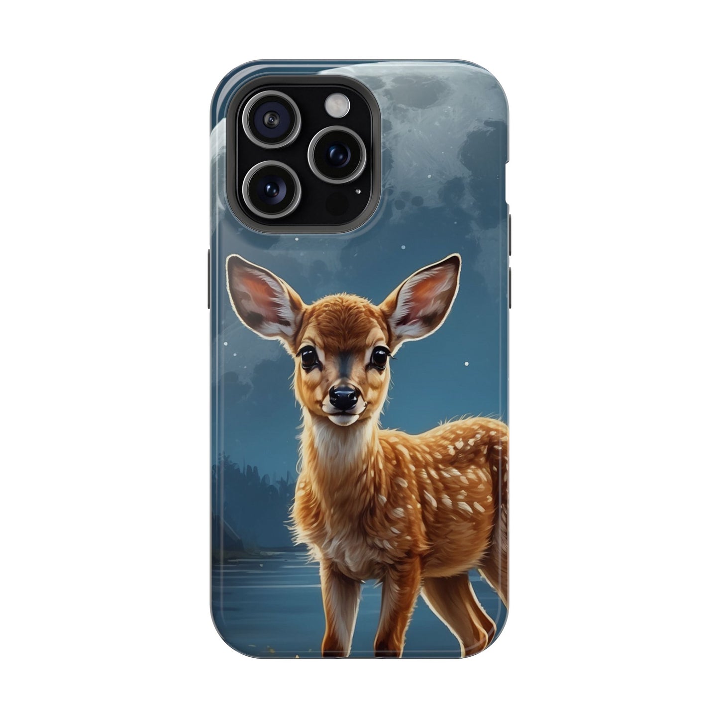 MagSafe-Compatible iPhone Case – Enchanted Fawn Under the Moonlit Sky