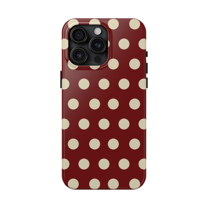 Classic Red & Cream Polka Dots - iPhone Case