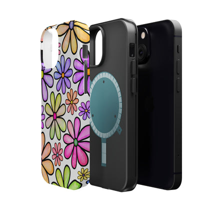 Pastel Daisy Dream MagSafe iPhone Case – Slim Profile, Glossy Finish