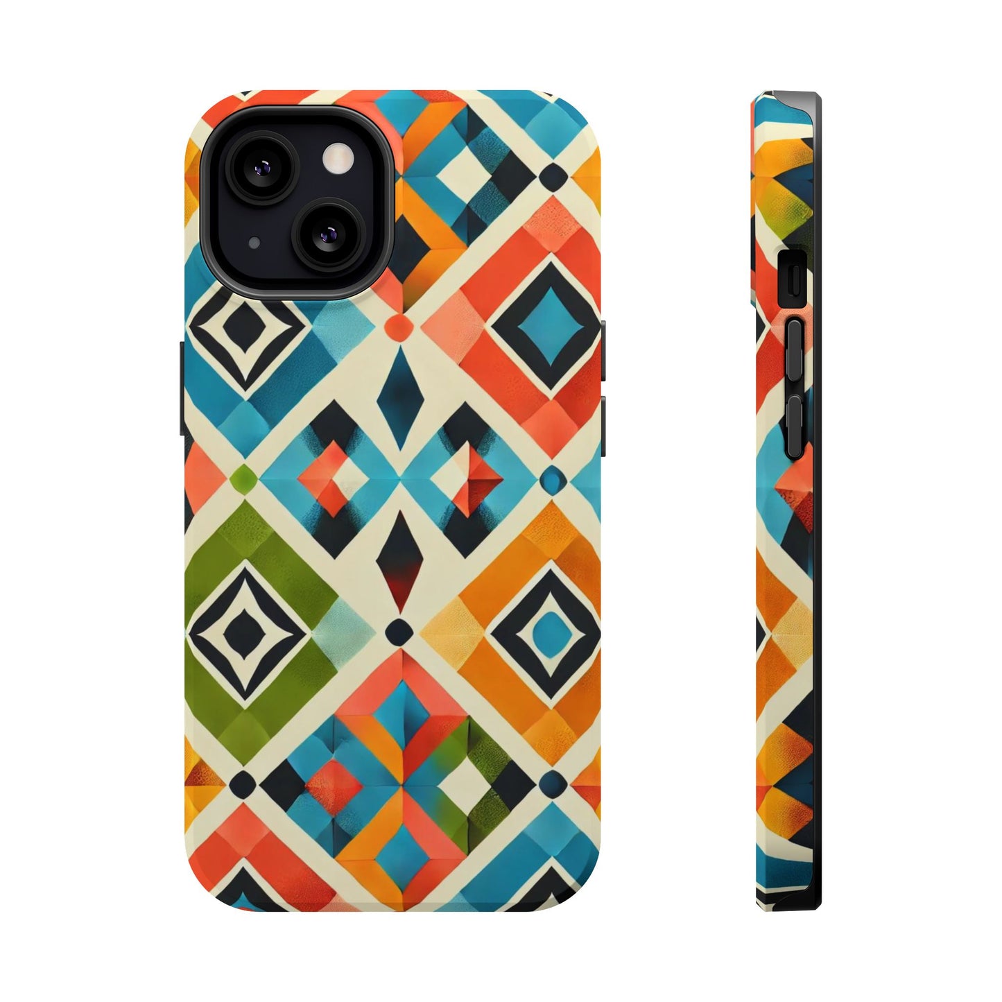 Harlequin Geometric MagSafe iPhone Case - Vibrant Abstract Protective Cover