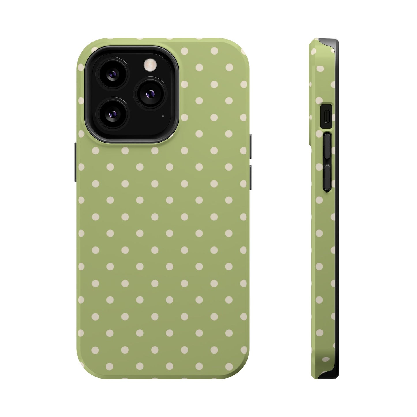 Sage Green Polka Dots – MagSafe iPhone Case