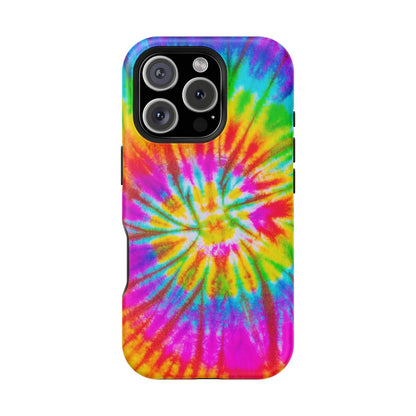 Rainbow Spiral Tie-Dye MagSafe Case – Vibrant Colors & Functionality