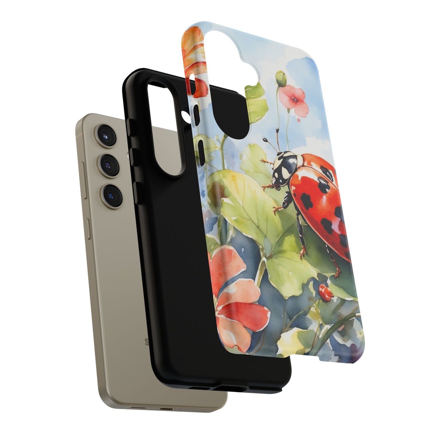 Watercolor Ladybug & Poppy Fields - Samsung Galaxy Case