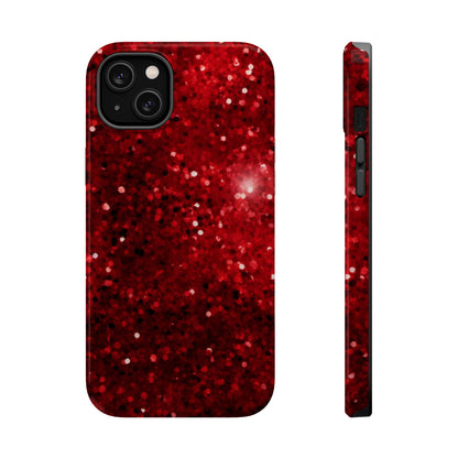 Crimson Glow Glitter MagSafe Case