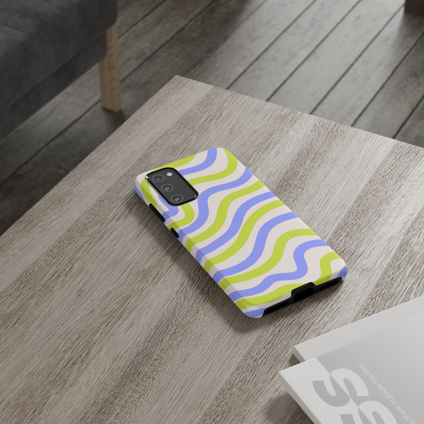 Neon Wave Samsung Galaxy Case – Bold Dual-Layer Protection with 70s-Inspired Vibe
