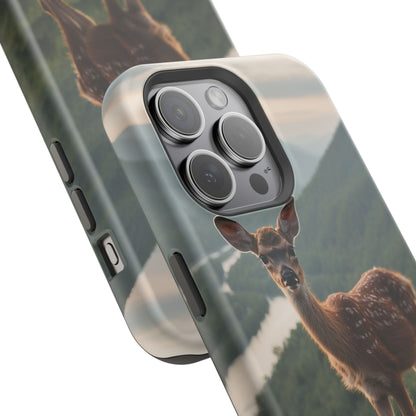 Majestic Fawn Overlooking Mountain Vista MagSafe iPhone Case