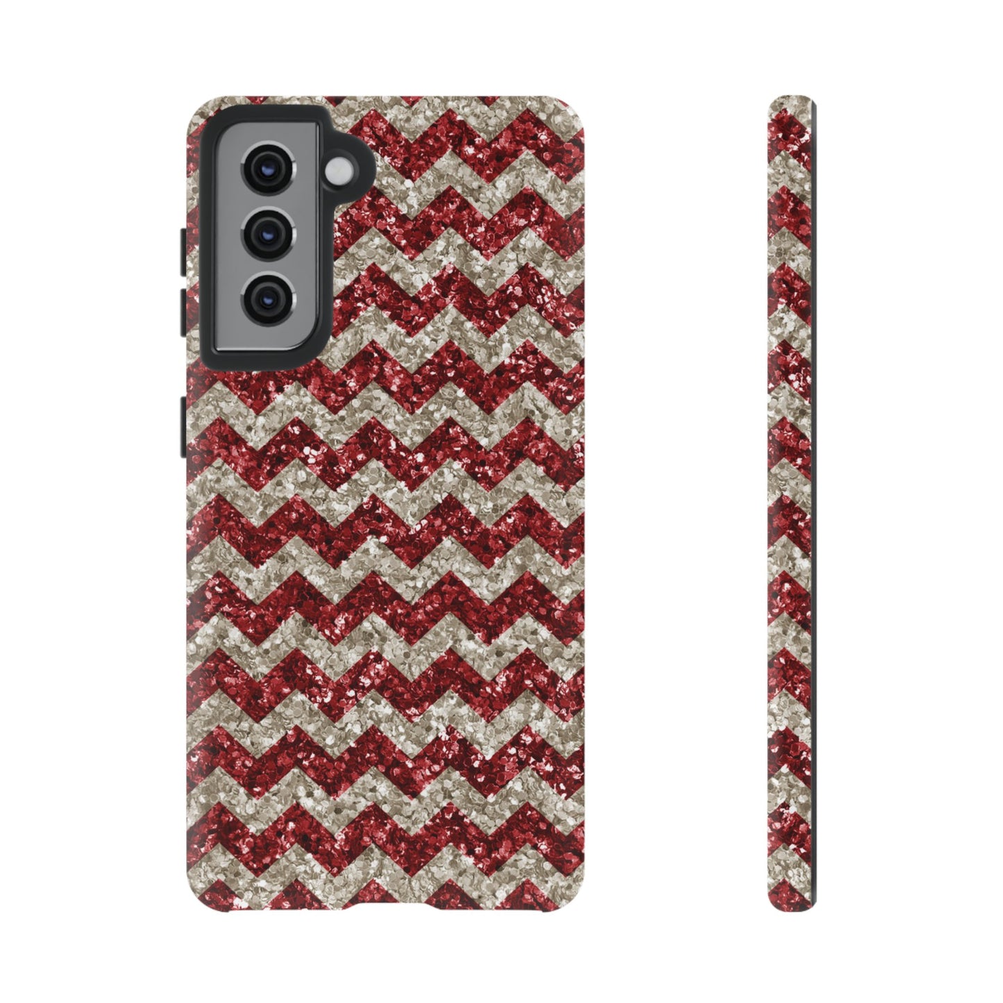 Copy of Sparkling Red & White Chevron – Glitter Illusion Samsung Galaxy Case