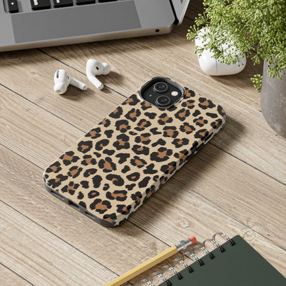 Wild Leopard Print Tough iPhone Case – Bold Animal Pattern Design with Dual-Layer Protection