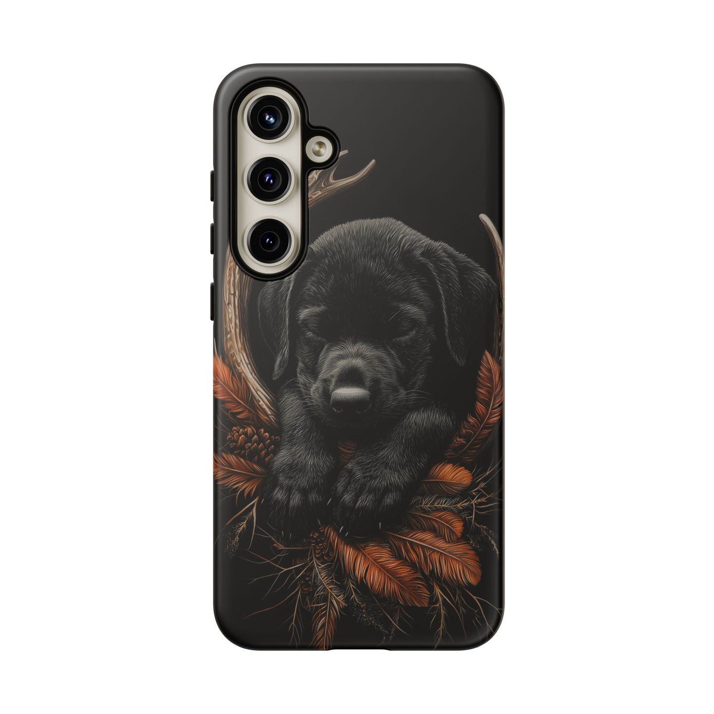 Charming Black Labrador Puppy on Feathers Samsung Galaxy Case