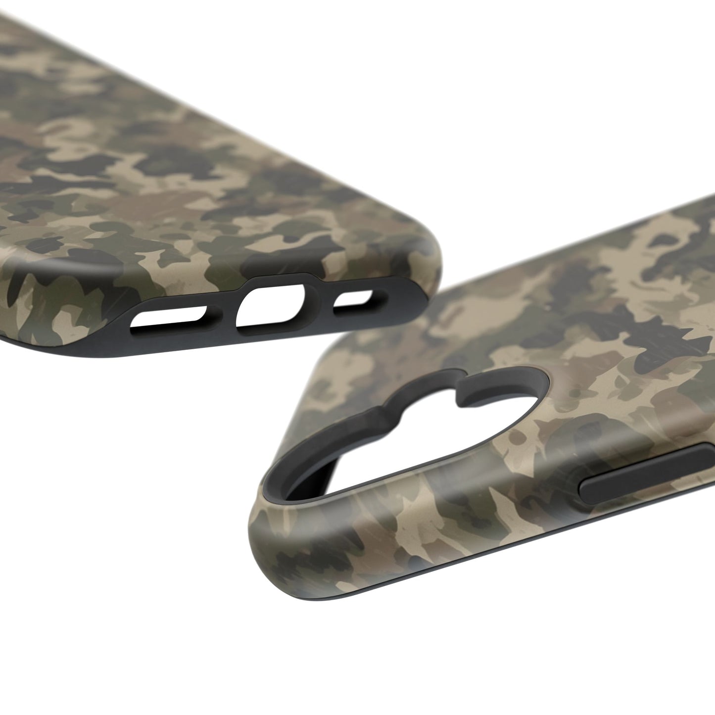 Classic Light Brown Camouflage – MagSafe iPhone Case with Rugged Elegance