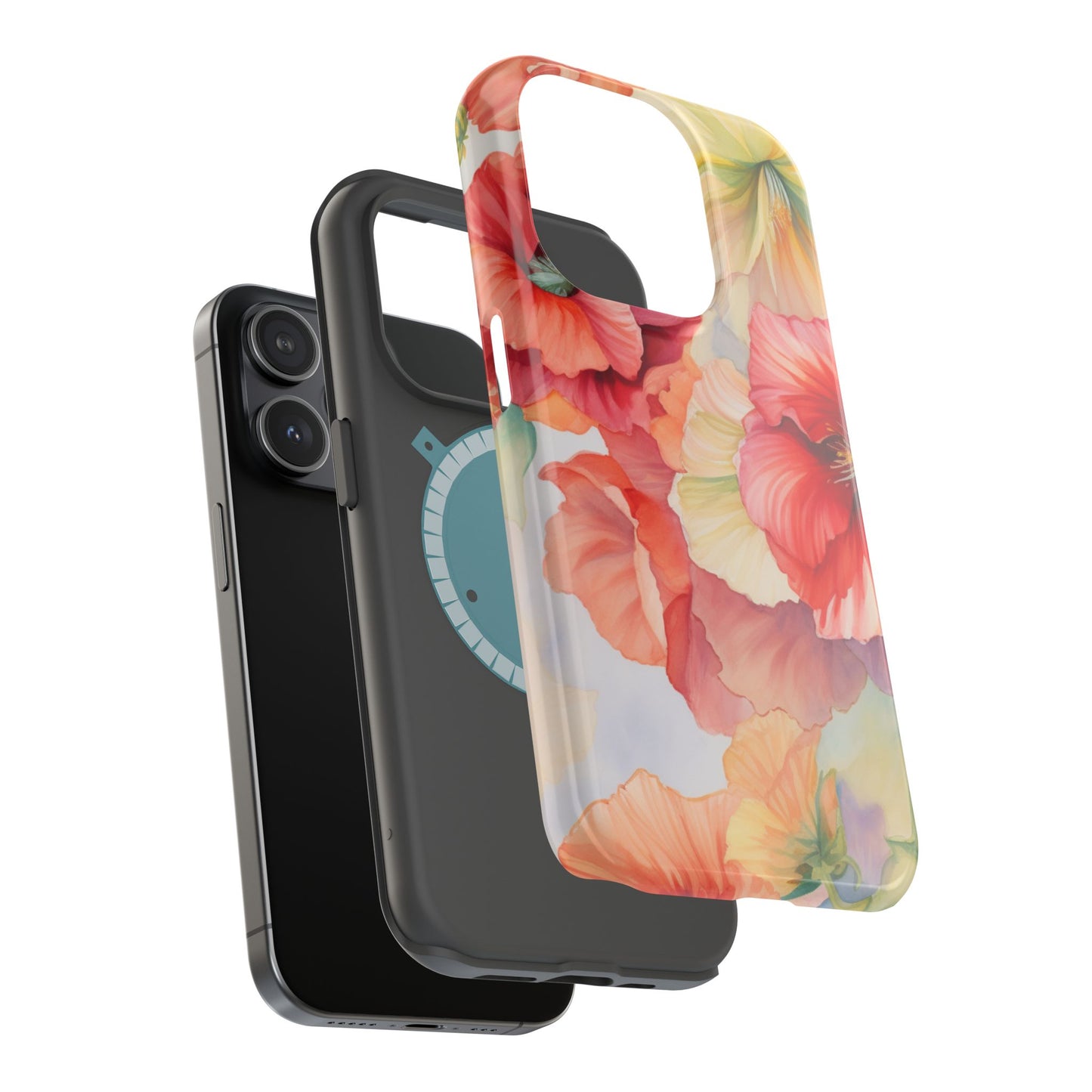 Gumamela Blush Pink Watercolor Floral – MagSafe Compatible iPhone Case