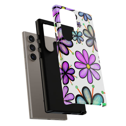 Whimsical Lavender Floral Samsung Galaxy Case – Ultra-Slim, High-Gloss Finish