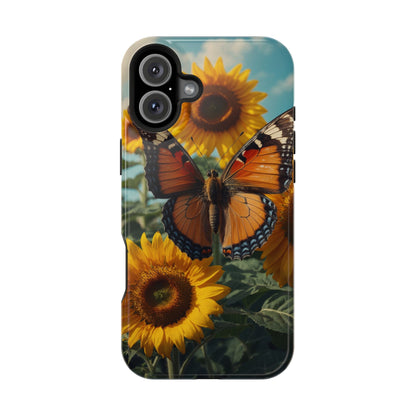 Vibrant Butterfly & Sunflower – MagSafe iPhone Case