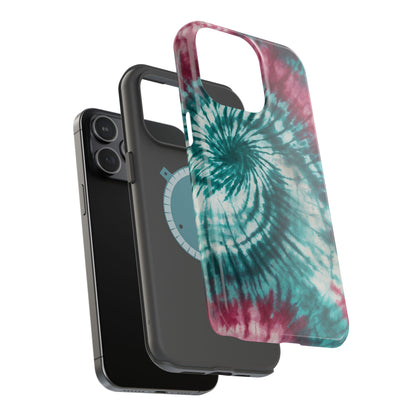 Teal and Pink Tie-Dye MagSafe Case – Stylish and Functional