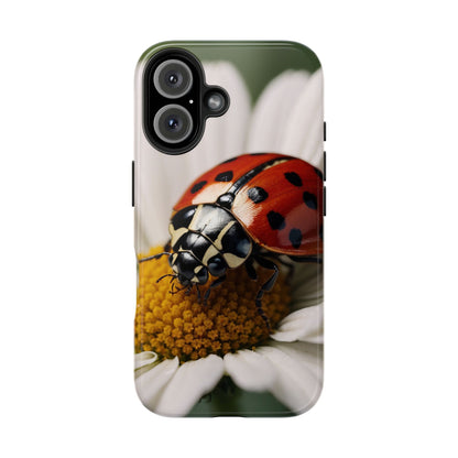 iPhone Case: Ladybug on White Daisy