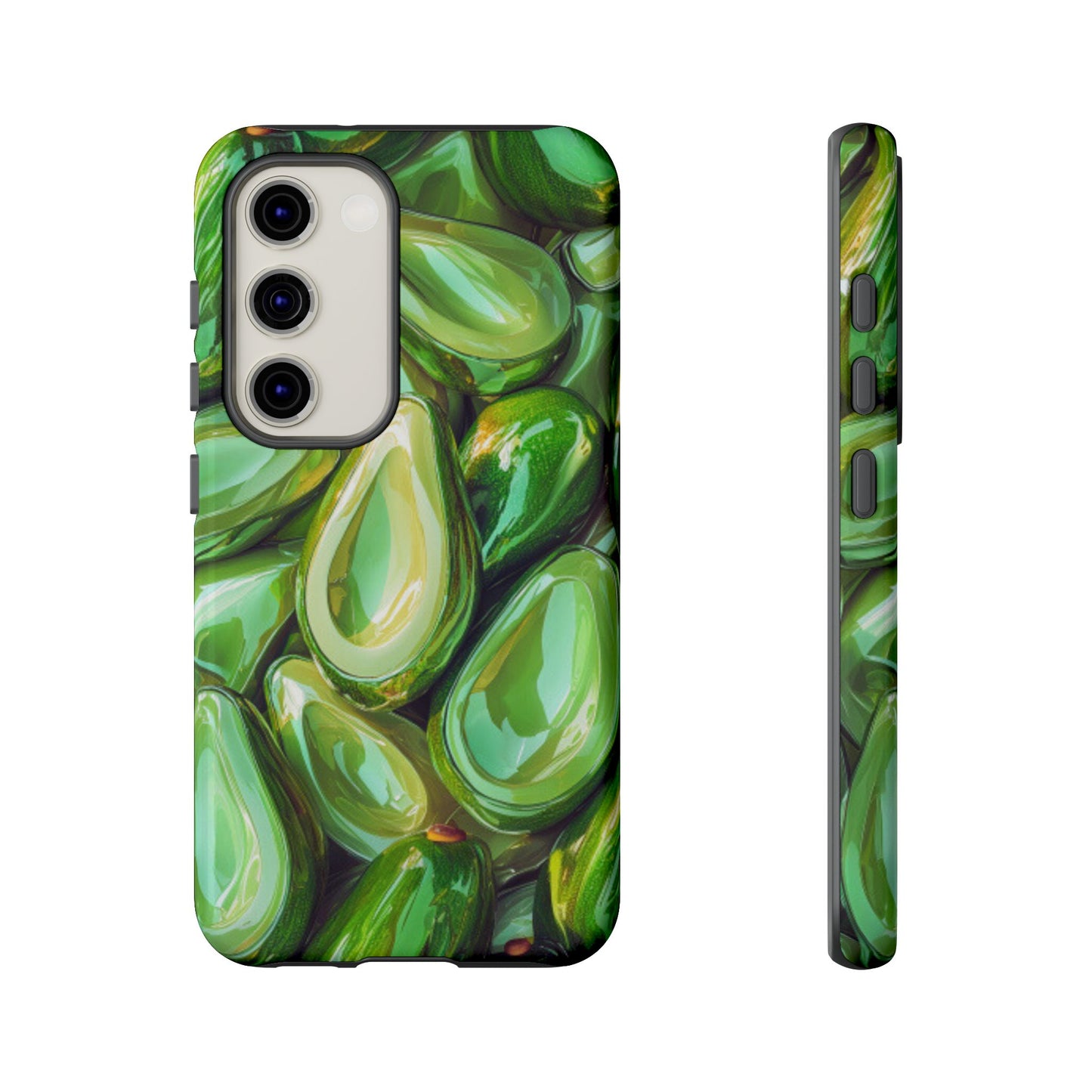 Glossy Avocado Samsung Galaxy  Case – Sleek Green 3D Fruit Design, Durable and Stylish