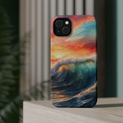 Ocean Wave Sunset MagSafe iPhone Case – Coastal Vibes Design