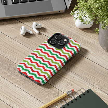 Vibrant Fiesta Chevron – Yellow Green, Green & Red Geometric Case