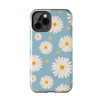 Bright Daisy iPhone Case – Light Blue Background, Shockproof and Slim Design - BOGO Cases