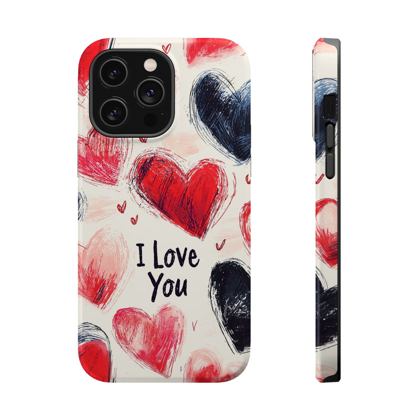 Brushstroke Hearts of Love "I Love You" - MagSafe Compatible Case