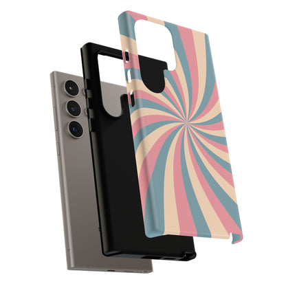 Vintage Pastel Swirl  Samsung Galaxy Case – Dual-Layer Protection with 70s-Inspired Design