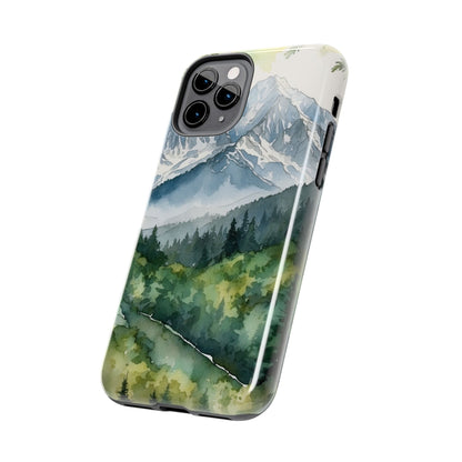 Watercolor Alpine Mountainscape - iPhone Case