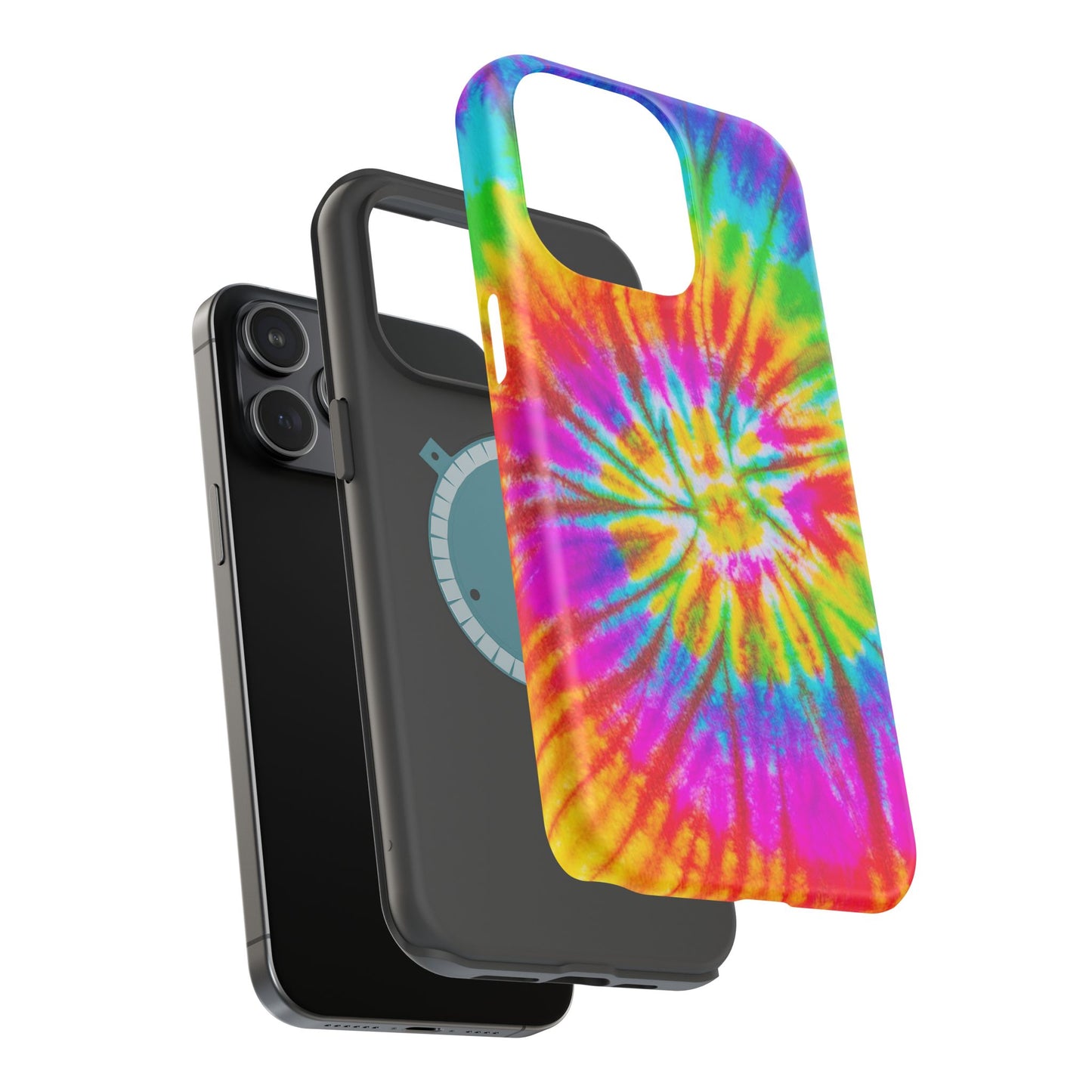 Rainbow Spiral Tie-Dye MagSafe Case – Vibrant Colors & Functionality