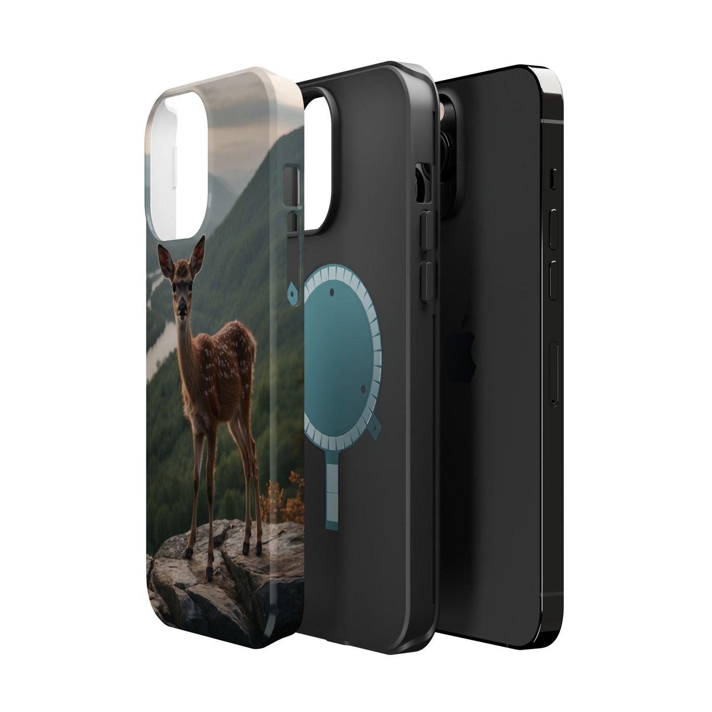 Majestic Fawn Overlooking Mountain Vista MagSafe iPhone Case