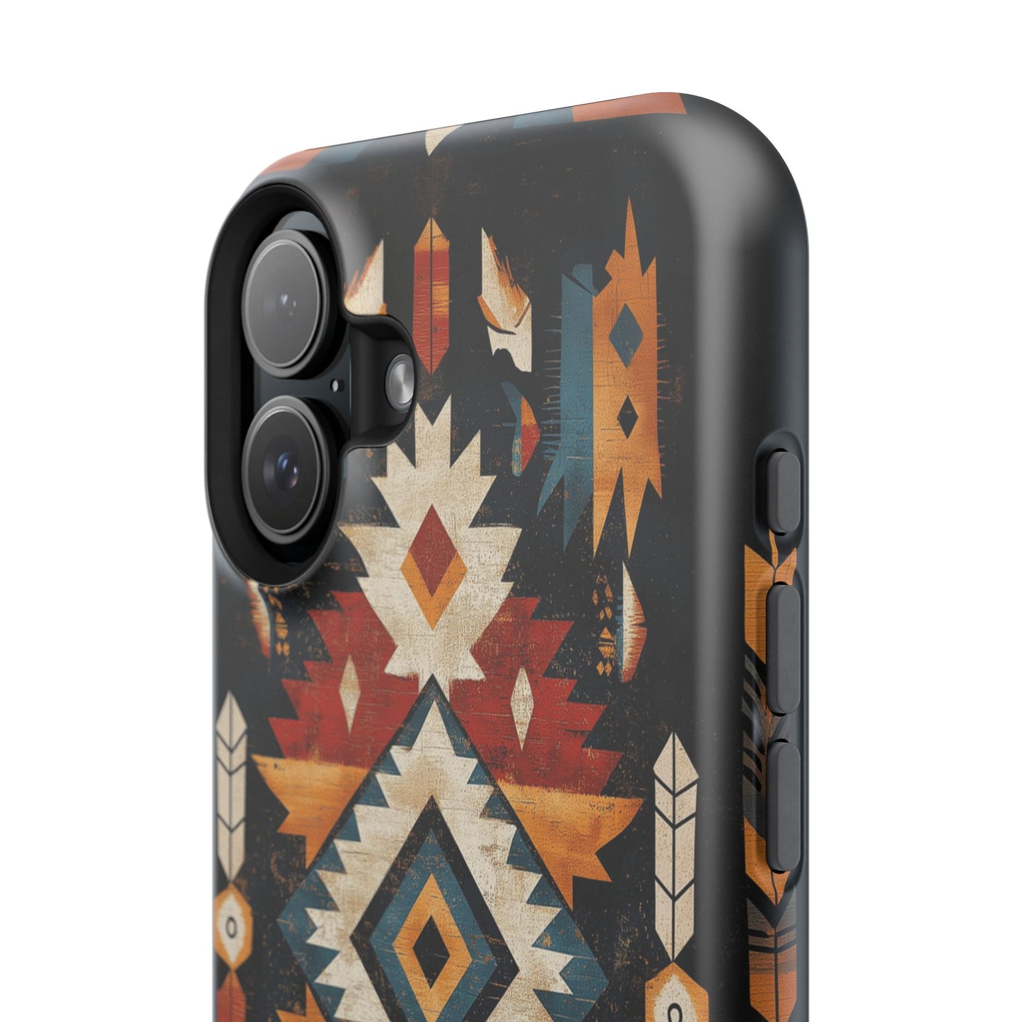 Southwestern Arrow & Diamond Tough MagSafe iPhone Case – Bold Tribal Design, Dual-Layer Protection