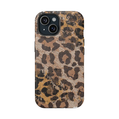 Vintage Distressed Leopard Print - MagSafe iPhone Series Case