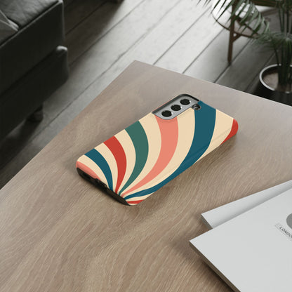 Retro Sunburst Swirl Samsung Galaxy Case – Dual-Layer Protection with Bold 70s Vibes