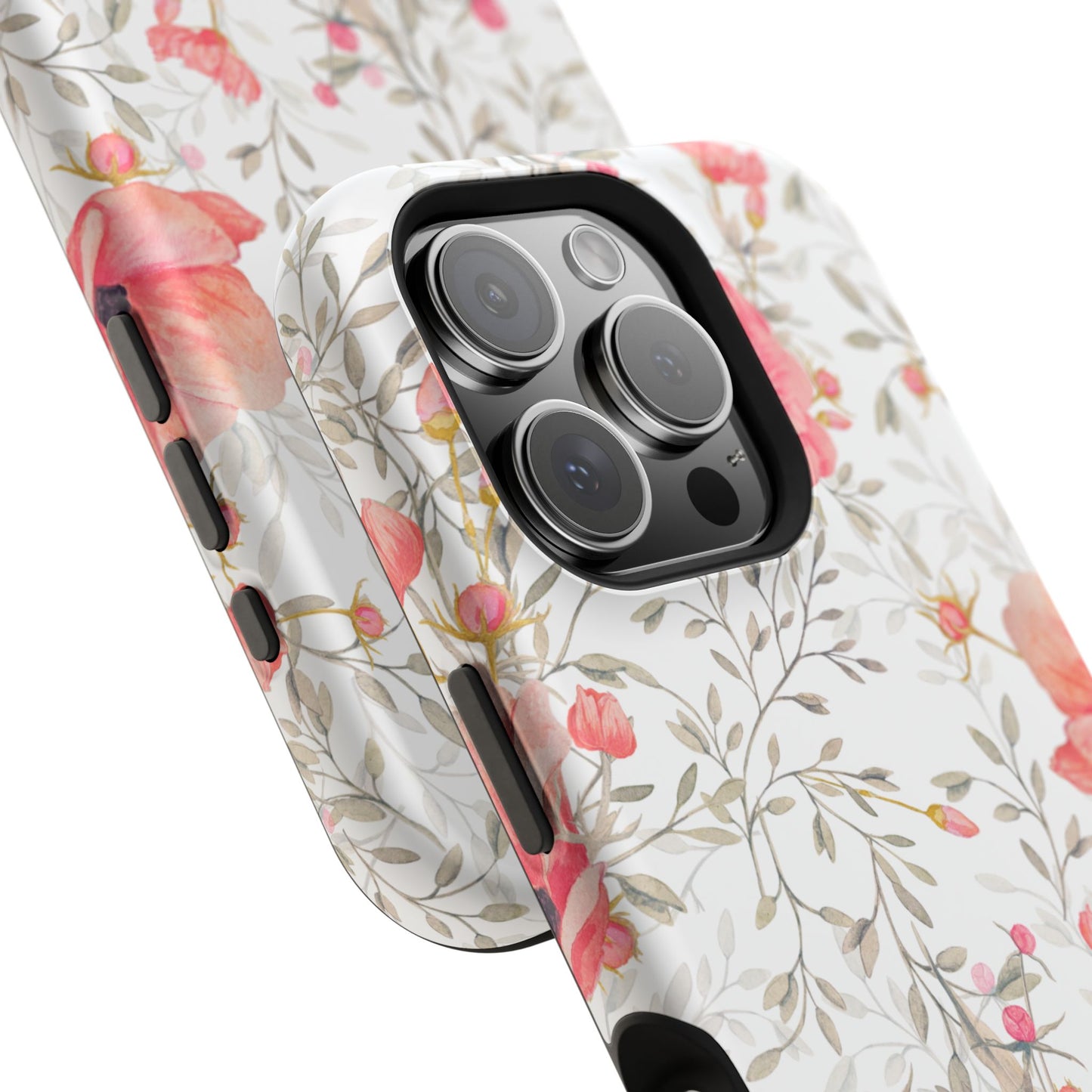 Pink Floral Watercolor MagSafe iPhone Case – Elegant Blossom Design with Magnetic Compatibility