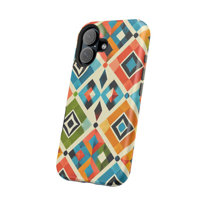 Harlequin Geometric MagSafe iPhone Case - Vibrant Abstract Protective Cover