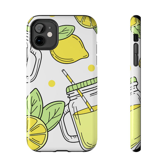 Lemonade Love Tough iPhone Case – Fun Lemon Mason Jar Design, Dual - Layer Protection - BOGO Cases