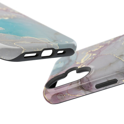 Sky Blue & Purple Marble Wave – MagSafe Case with Dreamy Marble Design