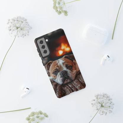 Cozy Bulldog Samsung Galaxy Case – Fireside-Inspired Protective Cover