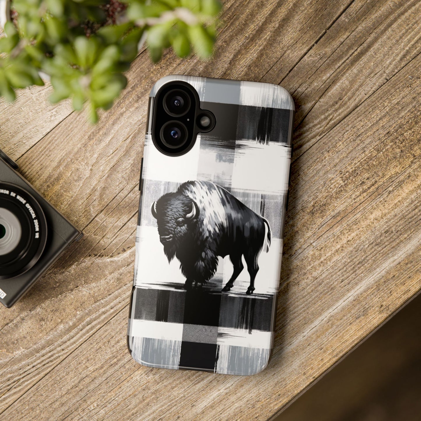 Black White Buffalo Plaid Phone Case!